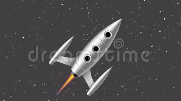 火箭飞向太空卡通动画作为战略商业的象征视频的预览图
