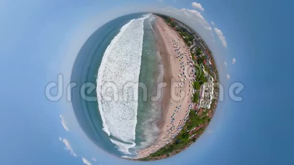 鸟瞰美丽的海滩巴厘岛库塔视频的预览图