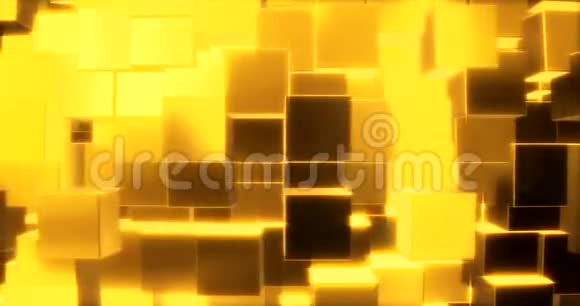在球体上用金色立方体抽象图形背景3D渲染视频的预览图