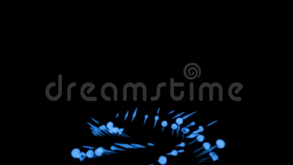 许多流动的荧光蓝墨水或烟雾隔离在黑色的缓慢运动蓝色染料倒在水中使用墨水视频的预览图