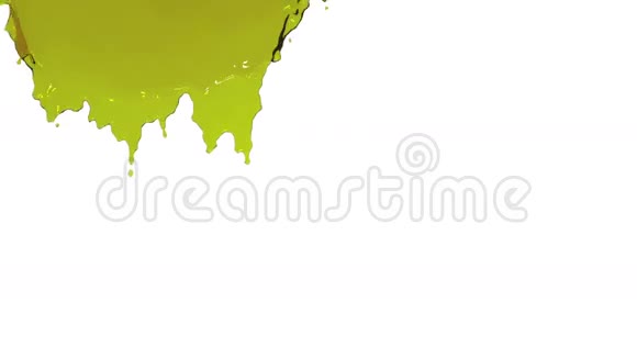 黄色的油漆慢慢地流下来透明液体视频的预览图