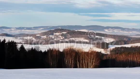 冬季捷克景观带雪视频的预览图