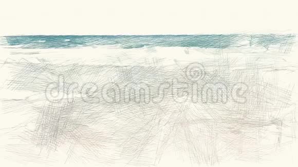 美丽海滩背景的绘画色彩视频的预览图