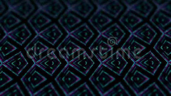 迪斯科卡莱多的背景与动画发光霓虹灯彩色线条和几何形状的音乐视频VJDJ视频的预览图