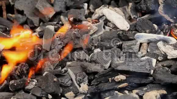 在背景中燃烧木炭视频的预览图