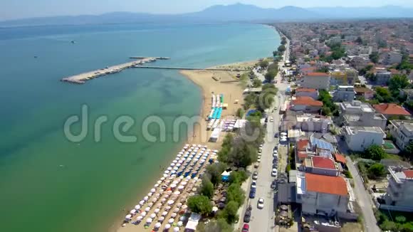 希腊塞萨洛尼基海滩鸟瞰图视频的预览图