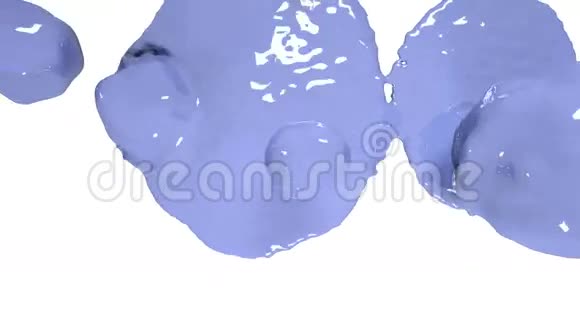 蓝色的水滴落在白色的屏幕上彩色油漆视频的预览图