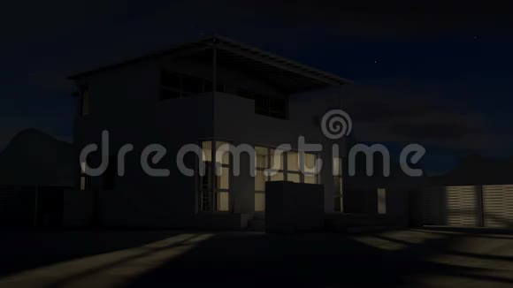 时光倒流的房子白昼变成黑夜建筑师概念视频的预览图