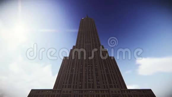 旅行飞机飞越纽约帝国大厦的镜头视频的预览图