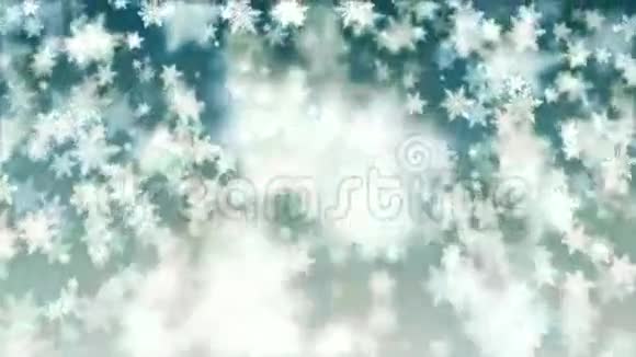 美丽的圣诞雪花无缝飘落视频的预览图