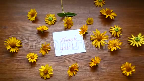 木制的黄色大雏菊的气味视频的预览图