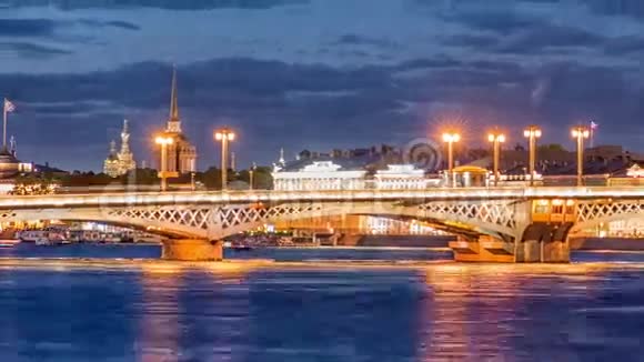 告状桥吊桥涅瓦河上的桥俄罗斯圣彼得堡视频的预览图