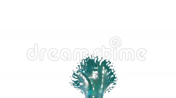 蓝色液体龙卷风美丽的彩色漩涡汁孤立透明的液体旋涡如旋风三维动画视频的预览图