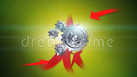 绿色背景下的箭头和齿轮视频的预览图