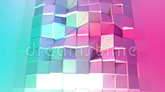 抽象简单的蓝色粉红色低聚三维表面作为技术背景移动纯软低聚运动背景视频的预览图