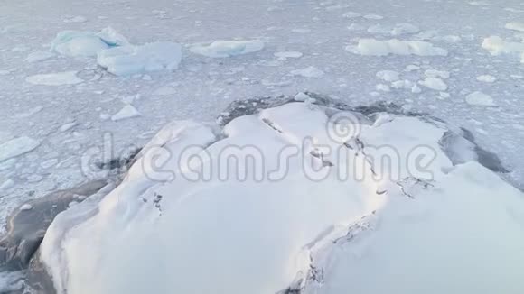 白雪覆盖大地冰洋南极洲射击视频的预览图