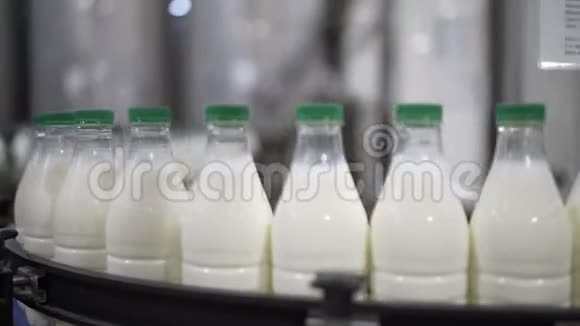在乳制品加工厂包装牛奶瓶乳品厂的包装设备视频的预览图