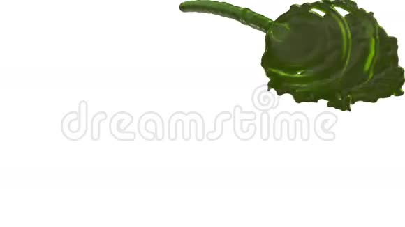 绿色的液体像汁液一样滴在白色的背景屏幕上滴在白色上3d渲染视频的预览图