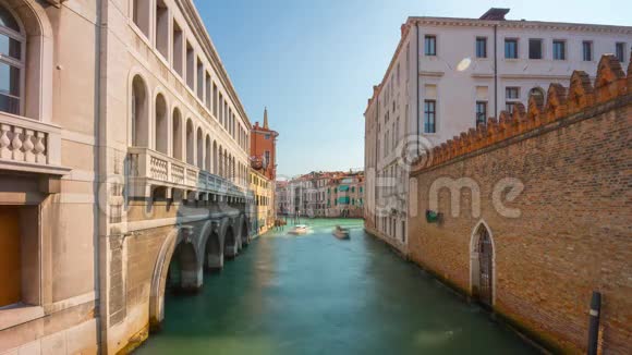 威尼斯白天水上交通全景4k时间流逝意大利视频的预览图