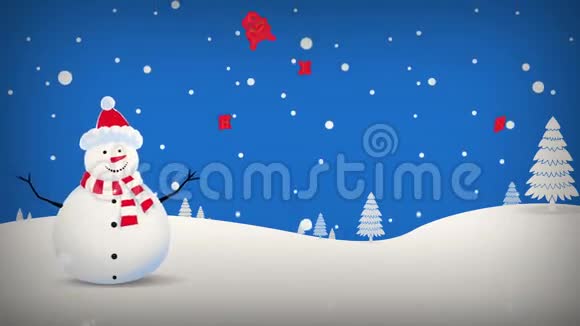 摇雪人圣诞新年短信循环视频的预览图