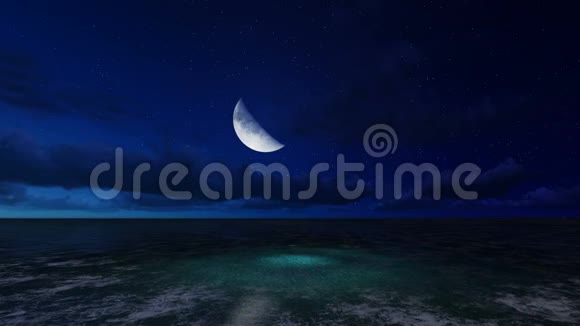 在一个用lumion软件制作的海面上的月光夜景视频的预览图