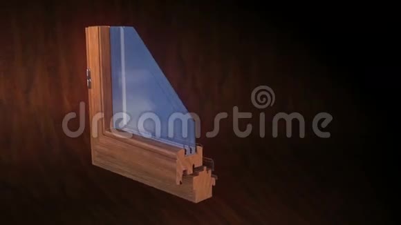 木型材切割动画成长为光滑的窗黑色视频的预览图