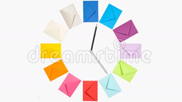 圣诞邮件用十二个彩色信封视频的预览图