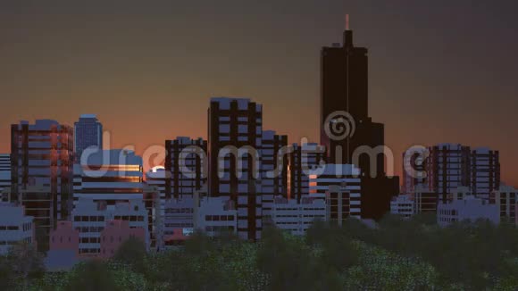 日出时分4K抽象城市景观视频的预览图
