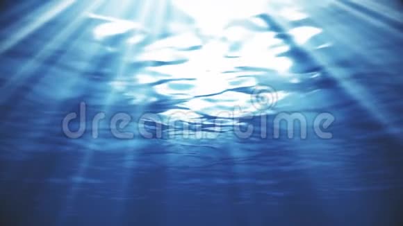 浅蓝色深海海底阳光照射背景视频的预览图