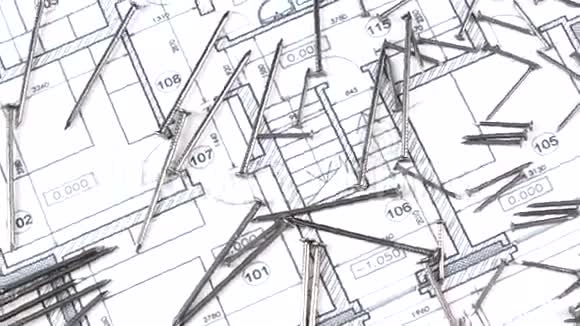 建筑平面图上金属钉旋转视频的预览图