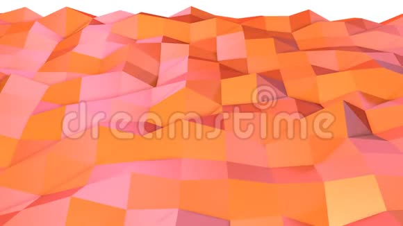 摘要简单的粉红色橙色低聚三维表面作为企业背景软几何低聚运动背景视频的预览图