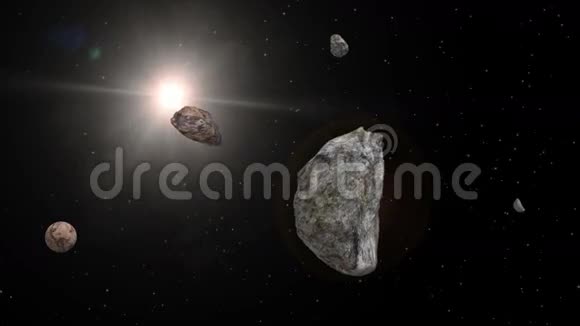对抗小行星飞行的恒星开放的空间视频的预览图