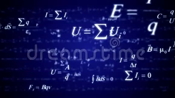 蓝色物理和数学公式放大视频的预览图