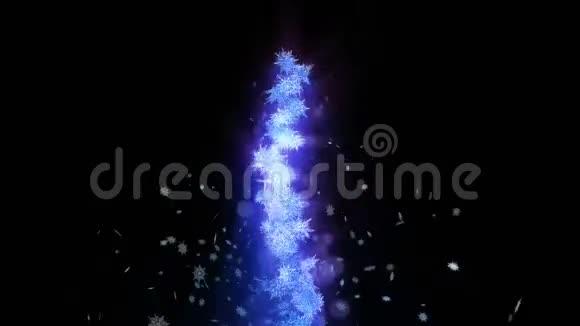 新宁冬天象征着美丽的雪花旋转雪的漩涡冬季模式美丽的雪花飞舞循环动画视频的预览图