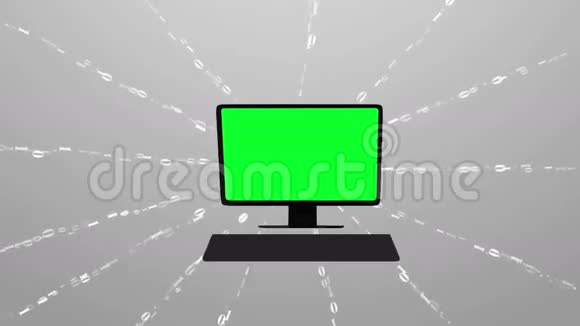 采用二进制代码概念的云计算信息流到云绿色屏幕视频的预览图