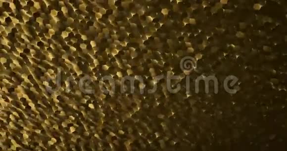 3D渲染金色噪声六边形背景视频的预览图