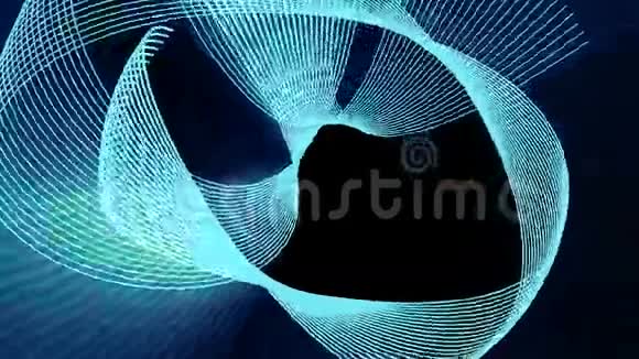黑色背景的蓝线平滑波视频的预览图