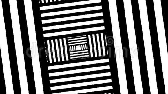 抽象黑白条纹背景与阴影抽象黑白旋转背景旋涡白色和白色视频的预览图