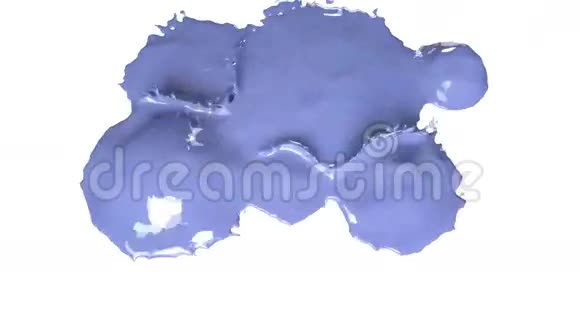 彩色颜料蓝色的水滴落下来溅在白色上视频的预览图