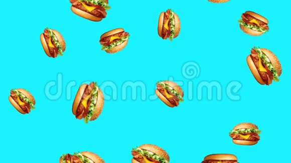 抽象多彩汉堡动画视频的预览图