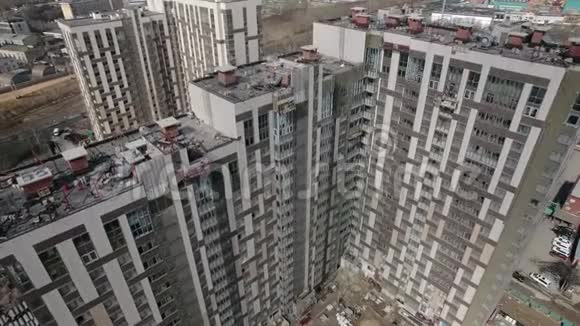 住宅建筑地盘的鸟瞰图视频的预览图