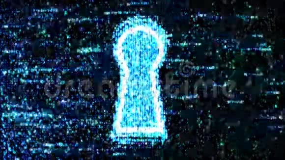 钥匙孔中的十六进制代码和二进制代码网络安全安全概念视频的预览图