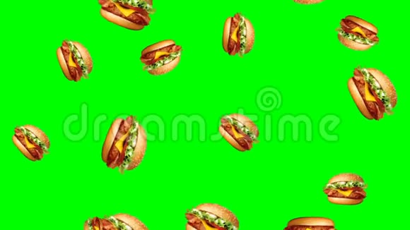 抽象多彩汉堡动画视频的预览图