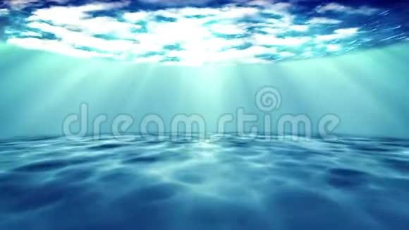 深蓝色背景下的水下场景视频的预览图