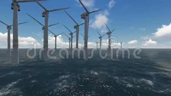 海上风力涡轮机产生清洁能源视频的预览图