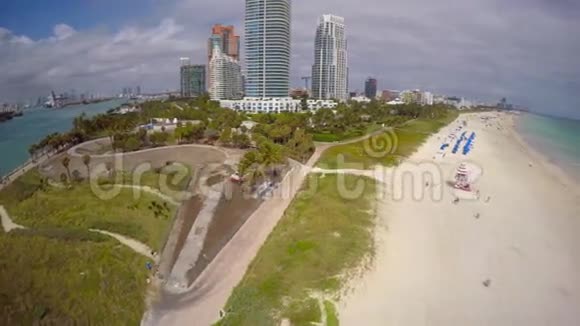 全景空中视频迈阿密海滩视频的预览图