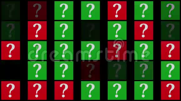 用绿色和红色的问号闪烁方块视频的预览图