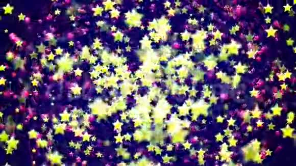 抽象循环背景与漂亮的多色飞星视频的预览图