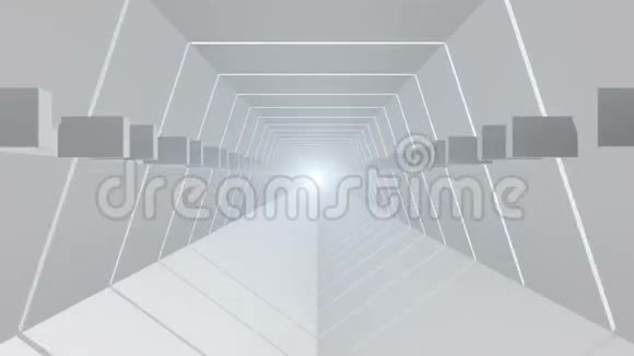 白色隧道尽头有光视频的预览图