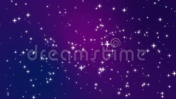 星光粒子穿过紫色背景视频的预览图